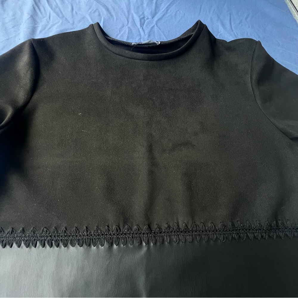 Zara Black Faux Leather Mini Dress - Picture 5 of 10